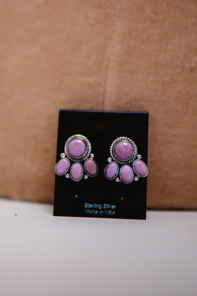 Purple Stone Cluster Studs - Southern Soule Designs