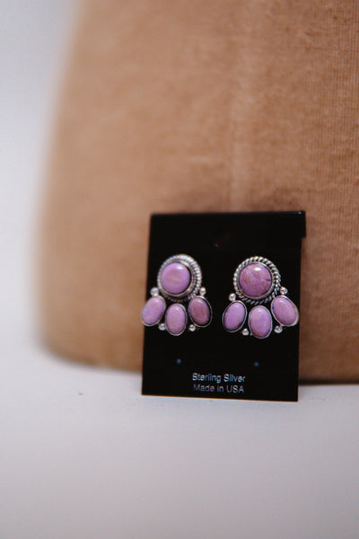 Purple Stone Cluster Studs - Southern Soule Designs