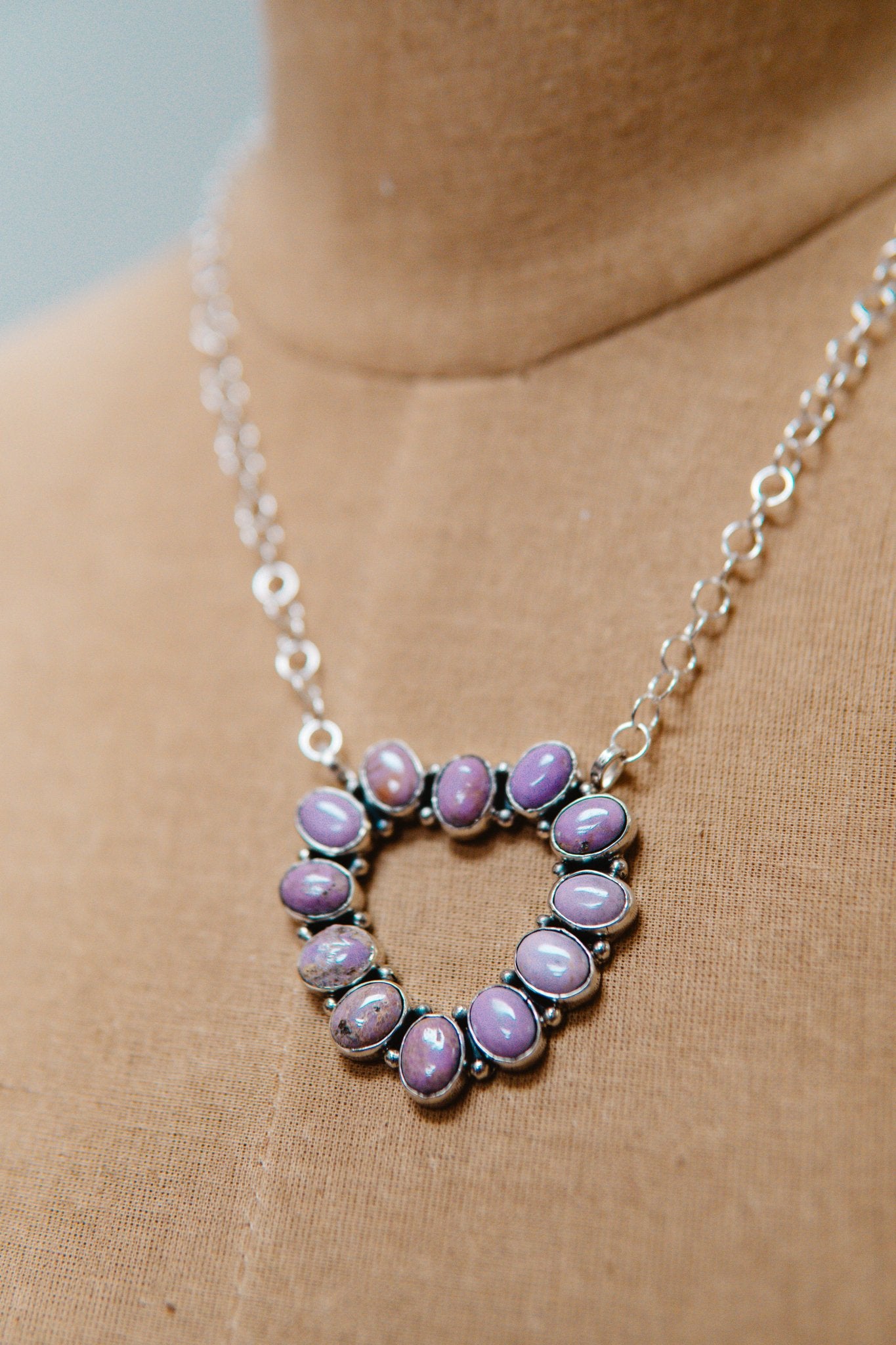 Purple Stone Heart Necklace - Southern Soule Designs