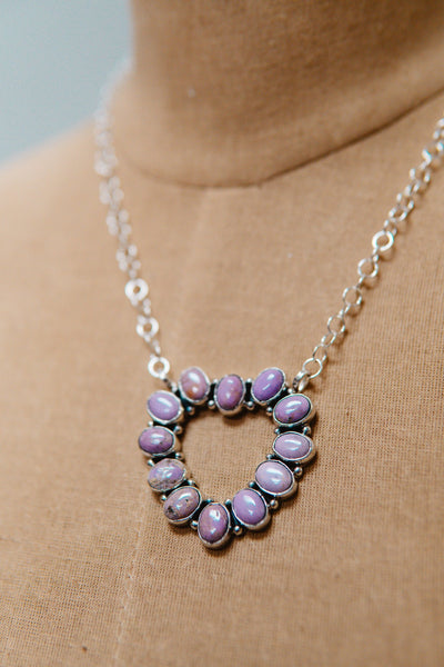 Purple Stone Heart Necklace - Southern Soule Designs