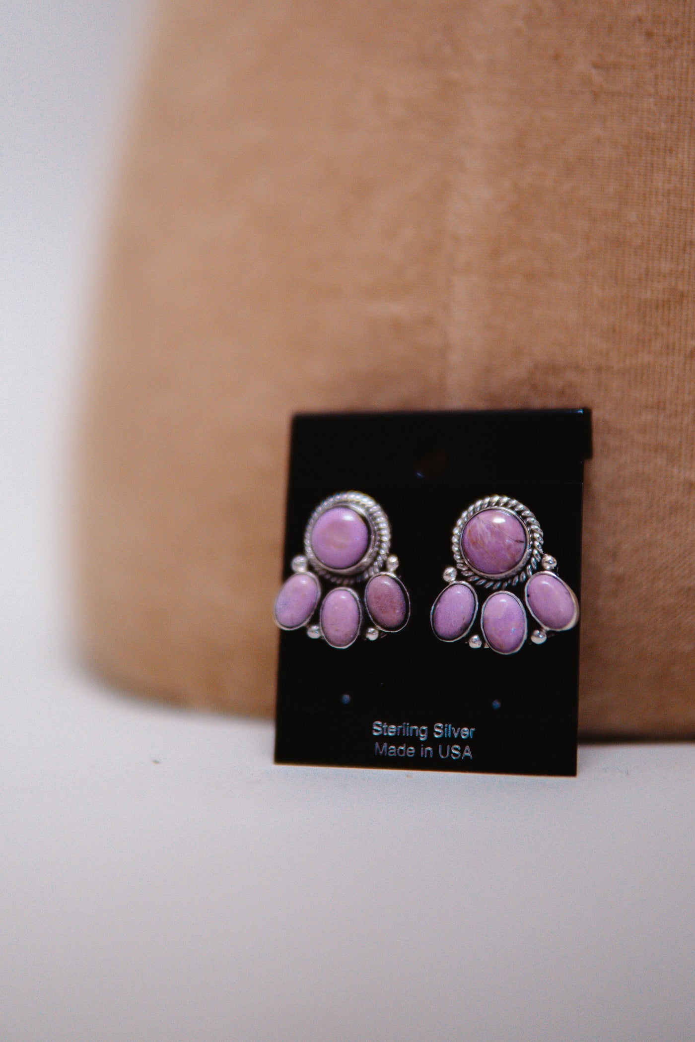 Purple Stone Cluster Studs