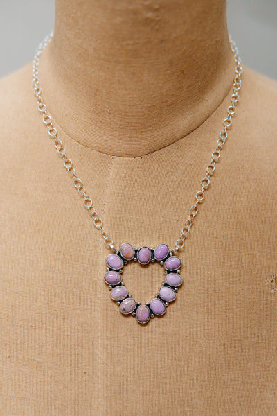 Purple Stone Heart Necklace