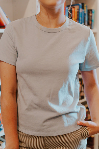 Dusty Blue Jules Crop Top TBT257