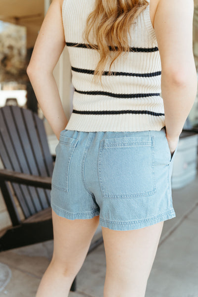 Summerland Denim Shorts Light Vintage Indigo ZS251301