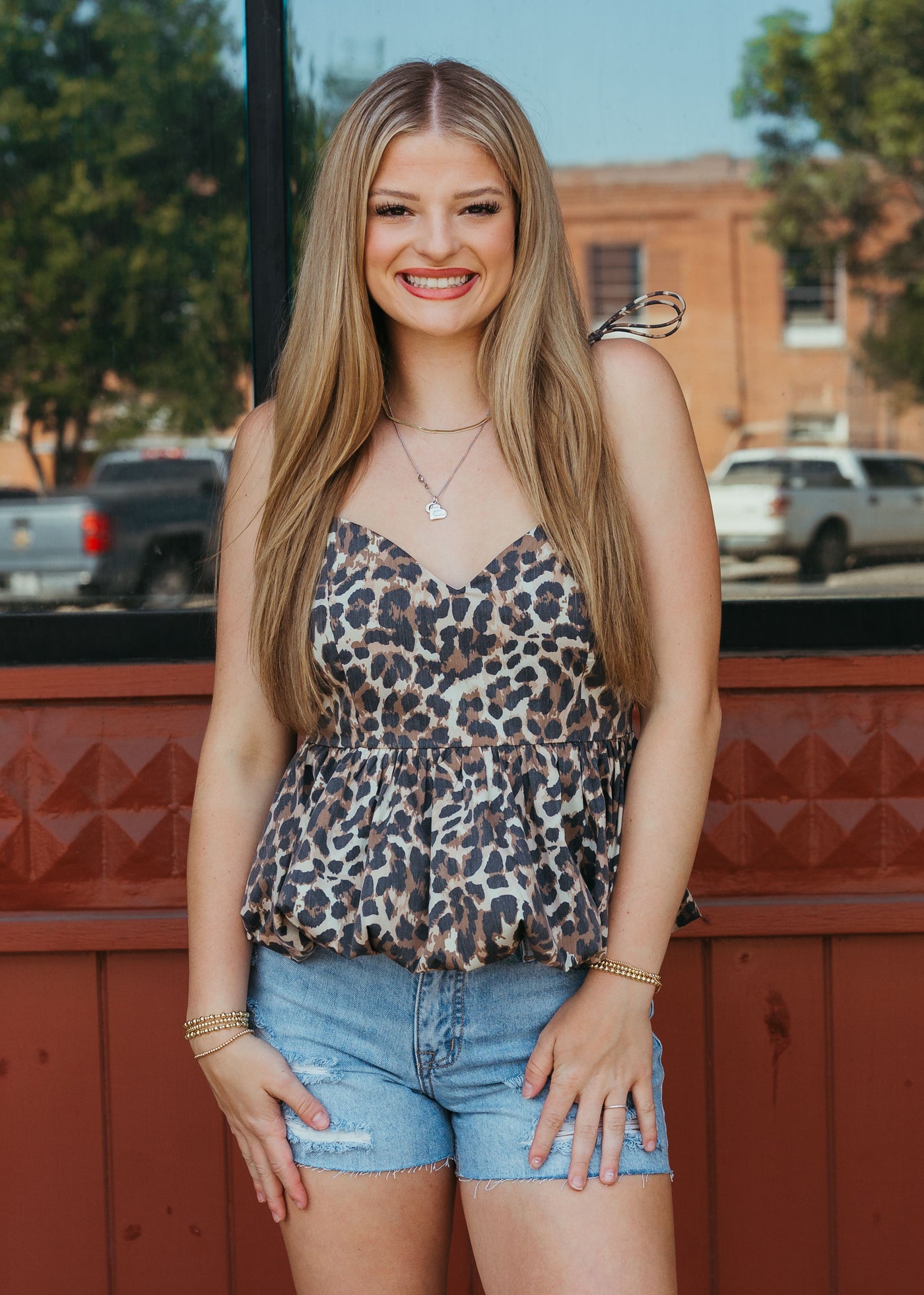 Leopard Print Sleeveless Top T4762