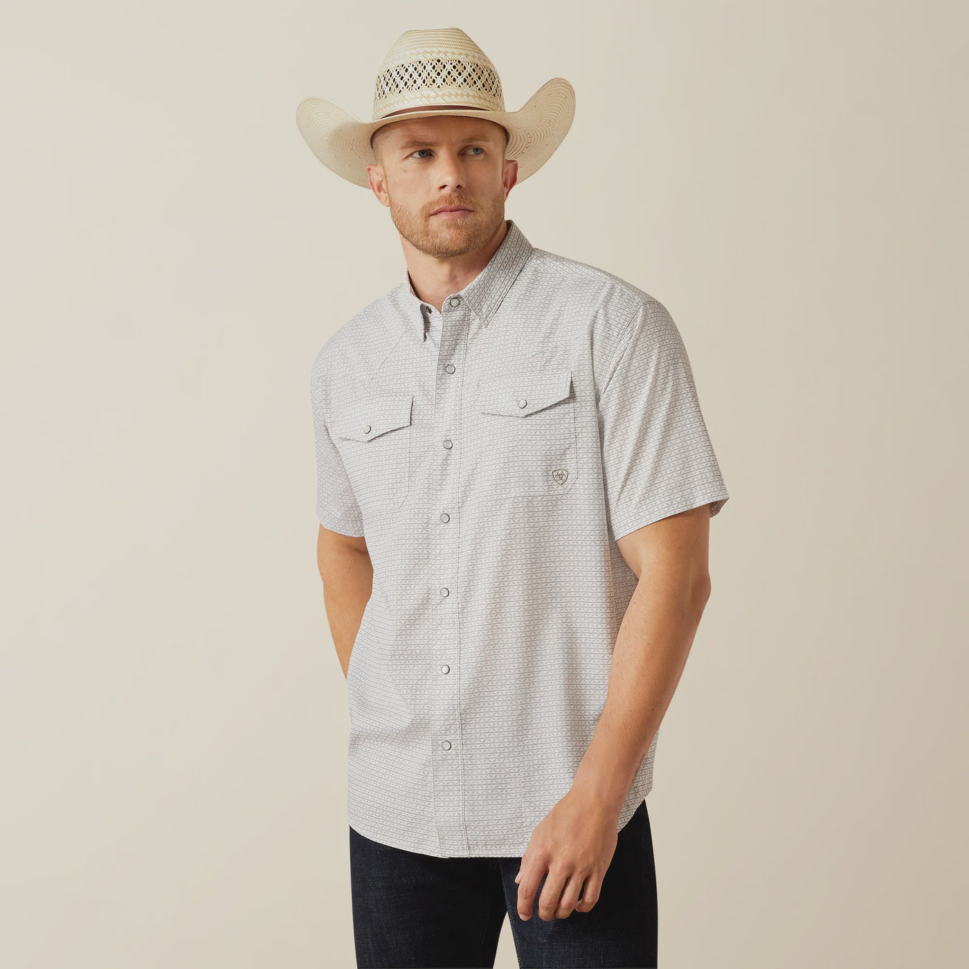 Ariat Men's Western VentTEK Classic Fit Shirt Moonbeam 10054483