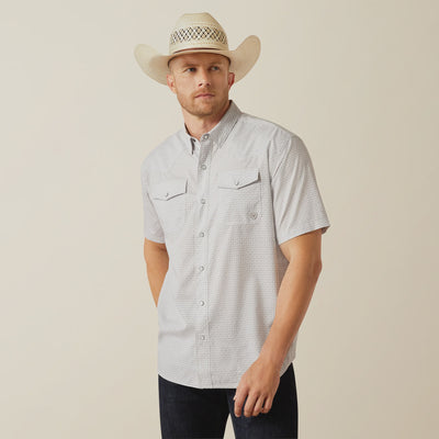 Ariat Men's Western VentTEK Classic Fit Shirt Moonbeam 10054483