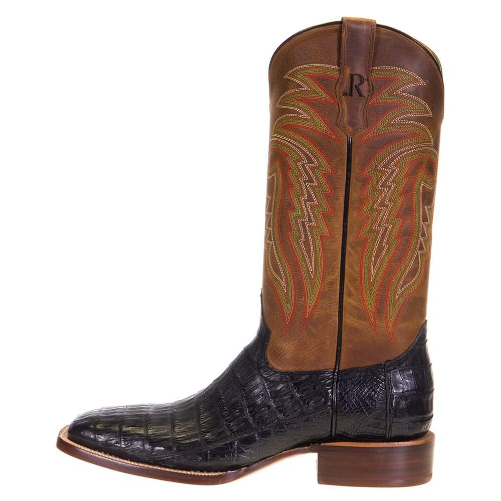 R. Watson Black Caiman Tail & Tan Boots RW3000 - 2 - Southern Soule Designs