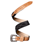 R Watson Boots Men's Black Roughout Single Thread Embroidery Belt RWB2503 - Southern Soule Designs