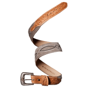 R Watson Boots Men's Charcoal Roughout Heavy Embroidery Belt RWB2505 - Southern Soule Designs