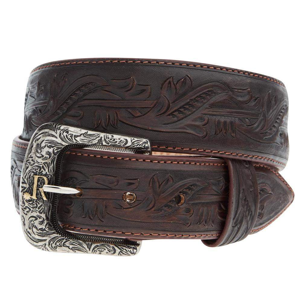 R. Watson Boots Men's Cognac Tooled Tapered Belt RWB2360 - Southern Soule Designs