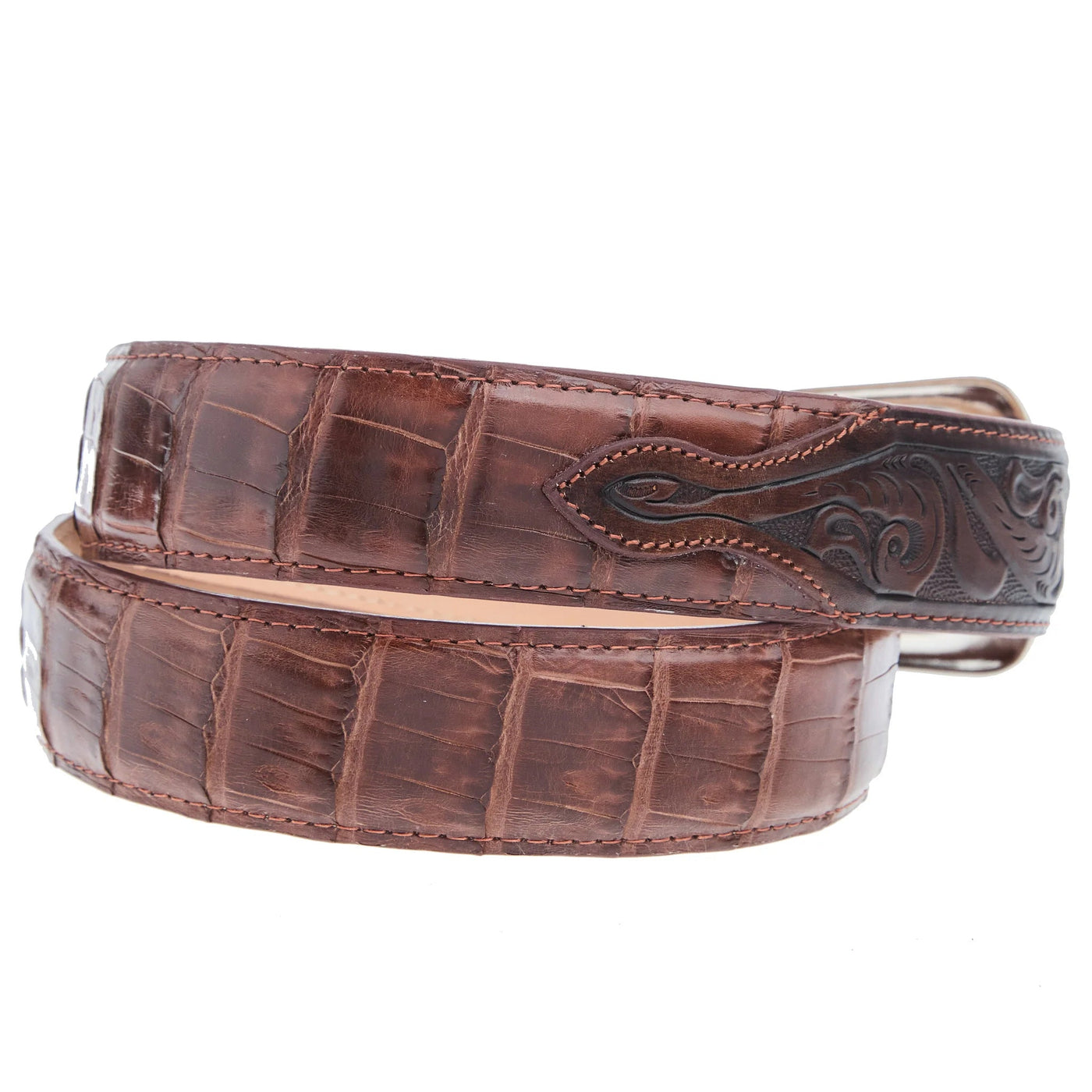 R. Watson Boots Men's Glazed Tobacco Caiman Belt RWB2309 - Southern Soule Designs