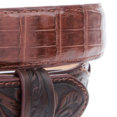R. Watson Boots Men's Glazed Tobacco Caiman Belt RWB2309 - Southern Soule Designs