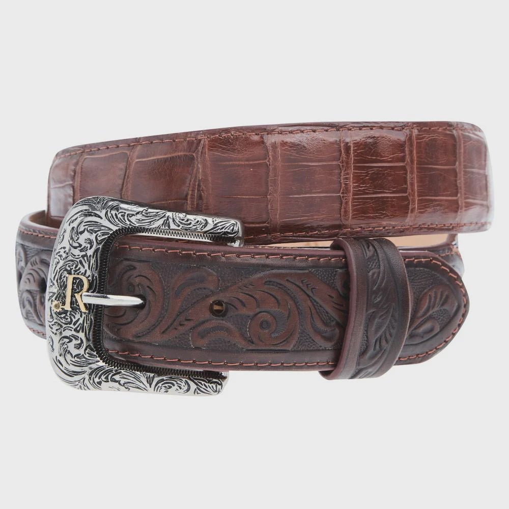 R. Watson Boots Men's Glazed Tobacco Caiman Belt RWB2309 - Southern Soule Designs