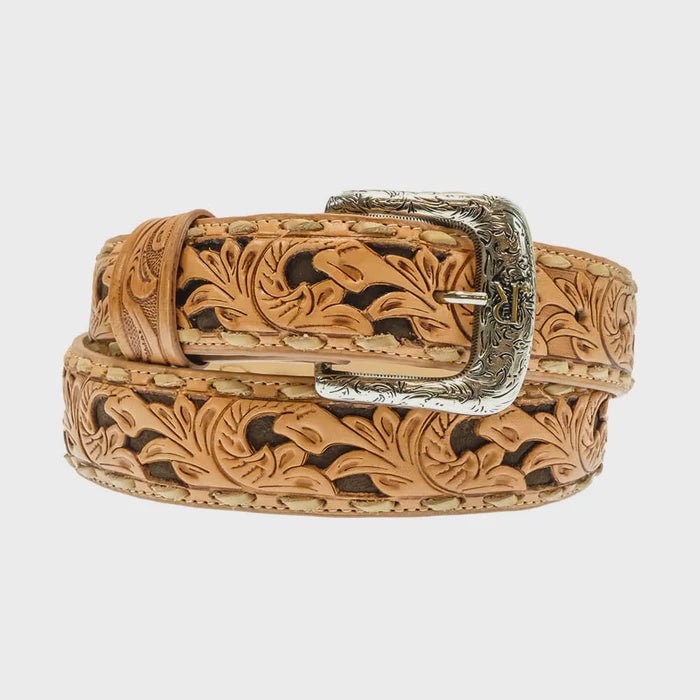 R. Watson Chocolate Suede Underlay and Natural Lacing Belt RWB2352 - Southern Soule Designs