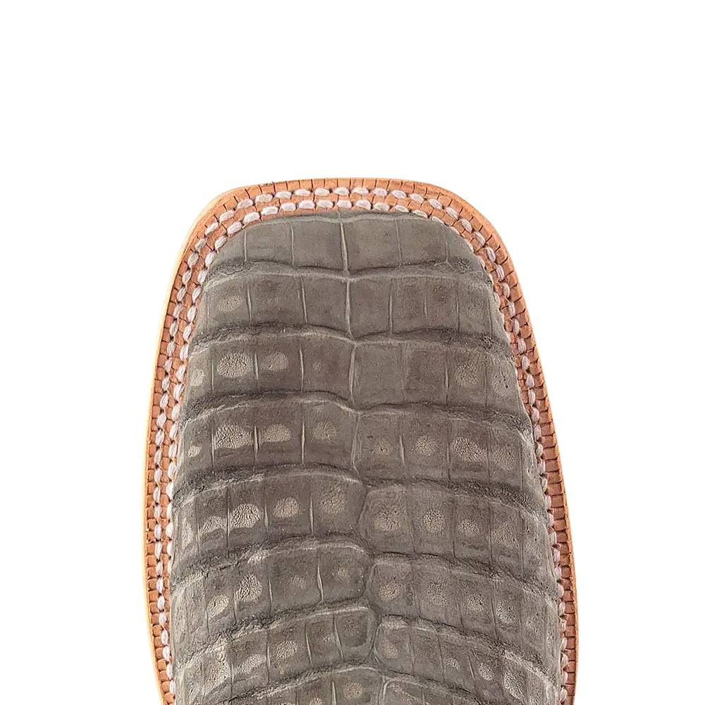 R. Watson Rosa Red & Charcoal Caiman Belly Boot RW2008 - 2 - Southern Soule Designs