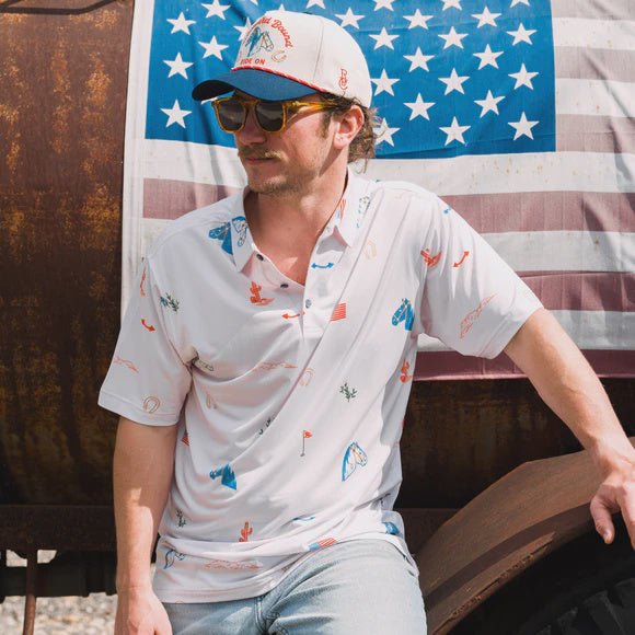 Raised by Coyotes Americana Polo - Southern Soule Designs