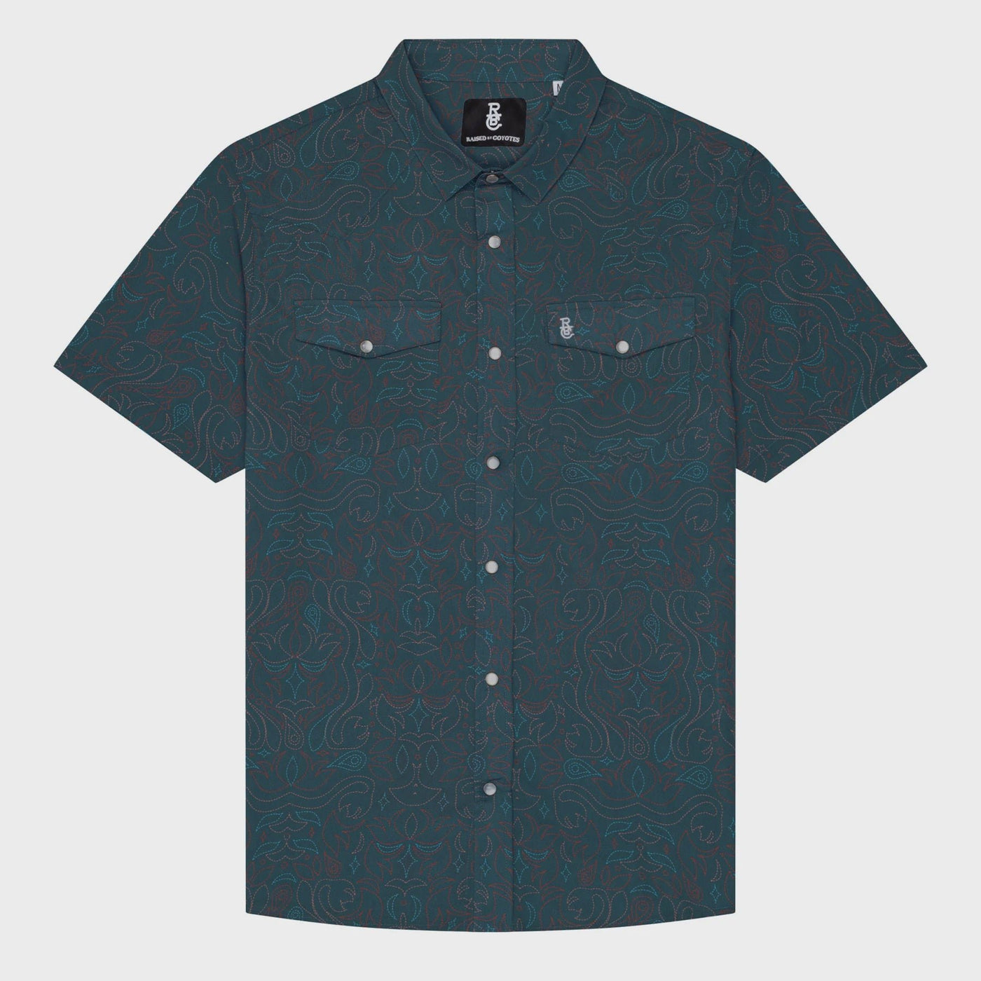 Raised by Coyotes Cowboy Threads Pearl Snap - Southern Soule Designs