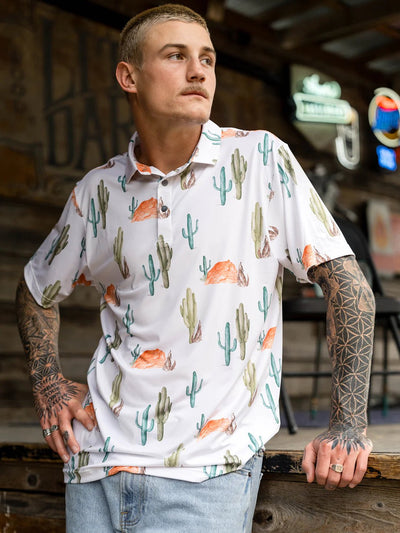 Raised by Coyotes Cryin Saguaros Howler Polo - Southern Soule Designs