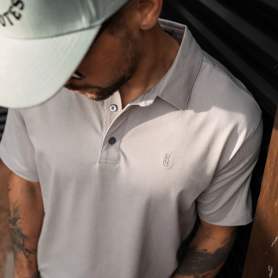 Raised By Coyotes Gray Cotton Blend Polo - Southern Soule Designs