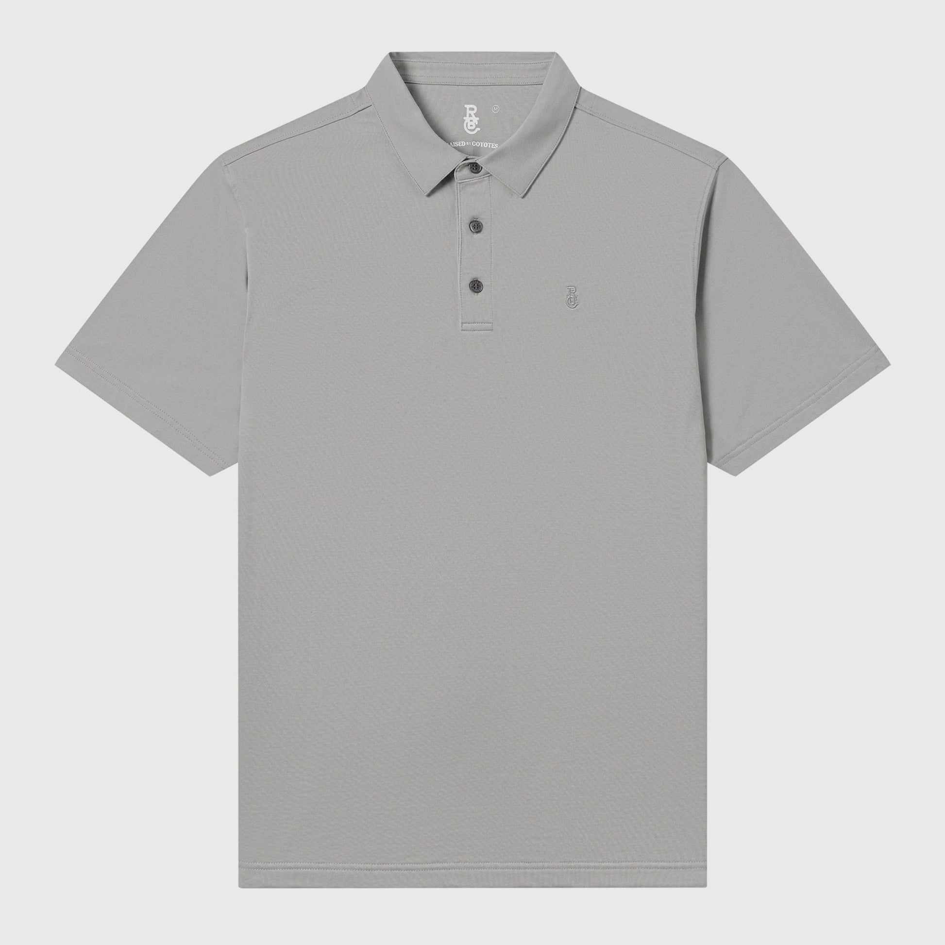 Raised By Coyotes Gray Cotton Blend Polo - Southern Soule Designs