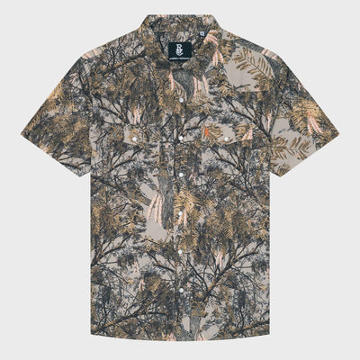 Raised by Coyotes Mesquite Camo Pearl Snap - Southern Soule Designs