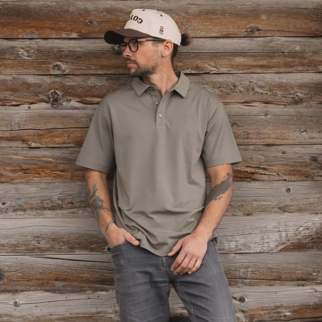 Raised By Coyotes Sage Cotton Blend Polo - Southern Soule Designs