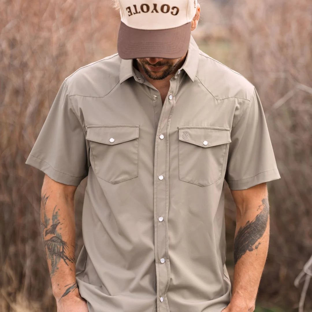 Raised by Coyotes Sage Pearl Snap Shirt - Southern Soule Designs