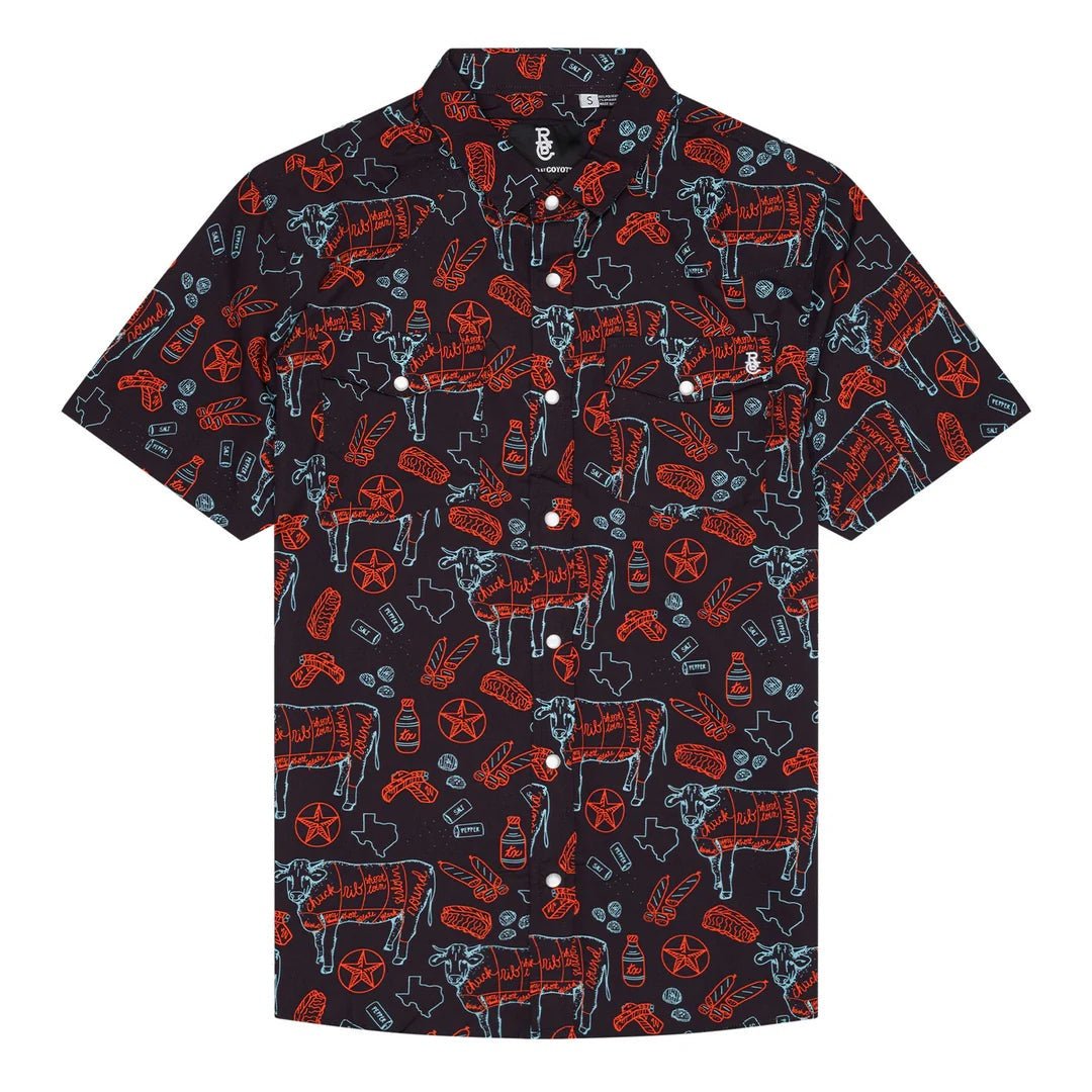 Raised by Coyotes Texas BBQ Nights Pearl Snap - Southern Soule Designs