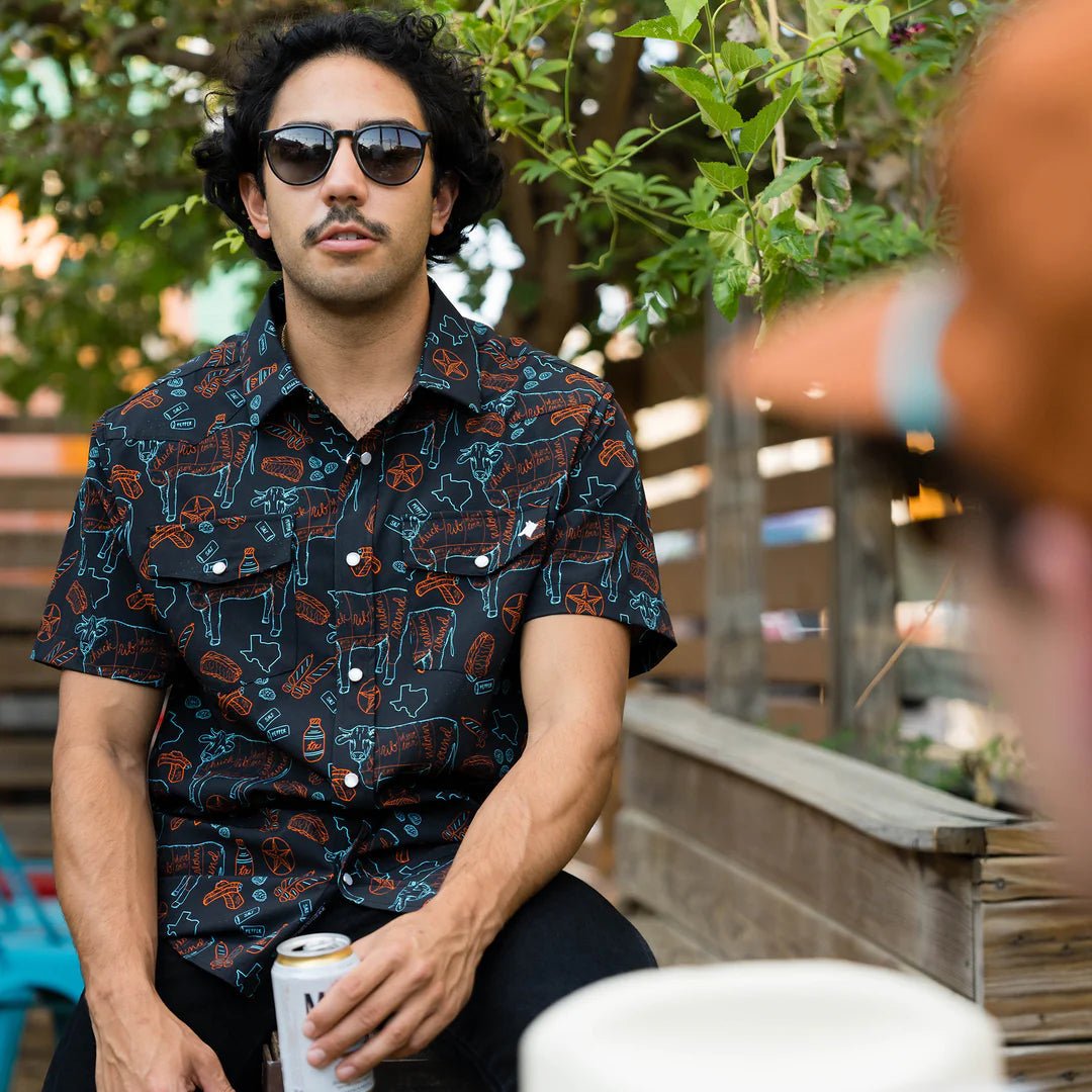 Raised by Coyotes Texas BBQ Nights Pearl Snap - Southern Soule Designs