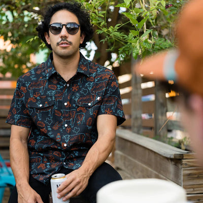 Raised by Coyotes Texas BBQ Nights Pearl Snap - Southern Soule Designs