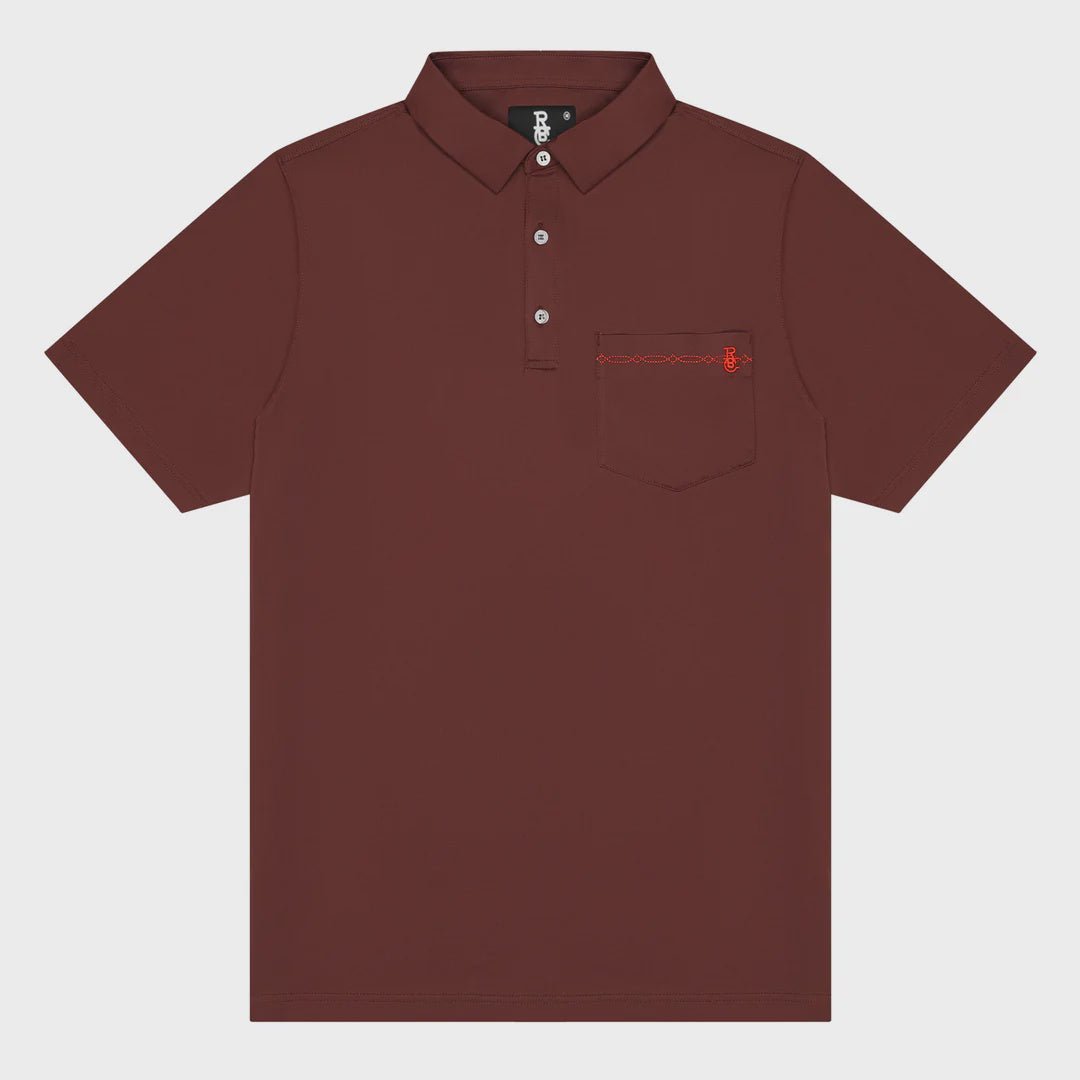 Raised by Coyotes Texas Maroon Bootstitch Pocket Polo - Southern Soule Designs