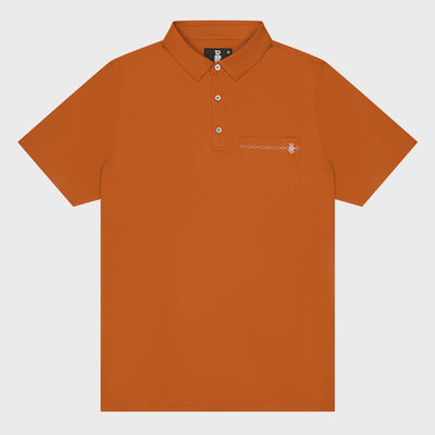 Raised by Coyotes Texas Orange Bootstitch Pocket Polo - Southern Soule Designs