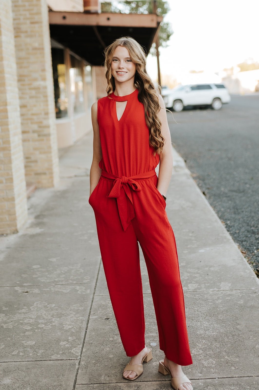 Red Bowie Jumpsuit 81450015PK - Southern Soule Designs