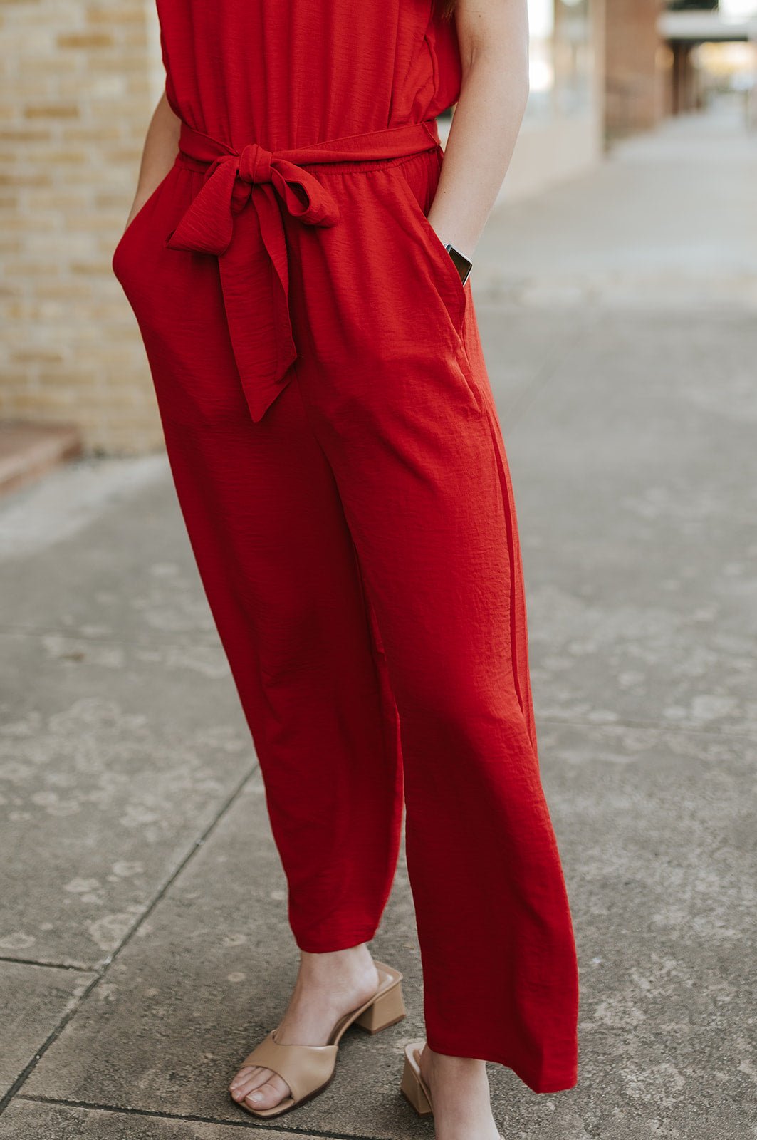 Red Bowie Jumpsuit 81450015PK - Southern Soule Designs