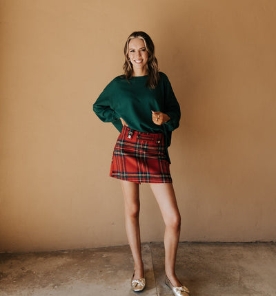 Red Check Christmas Checkered Plaid Holiday Skort - Southern Soule Designs