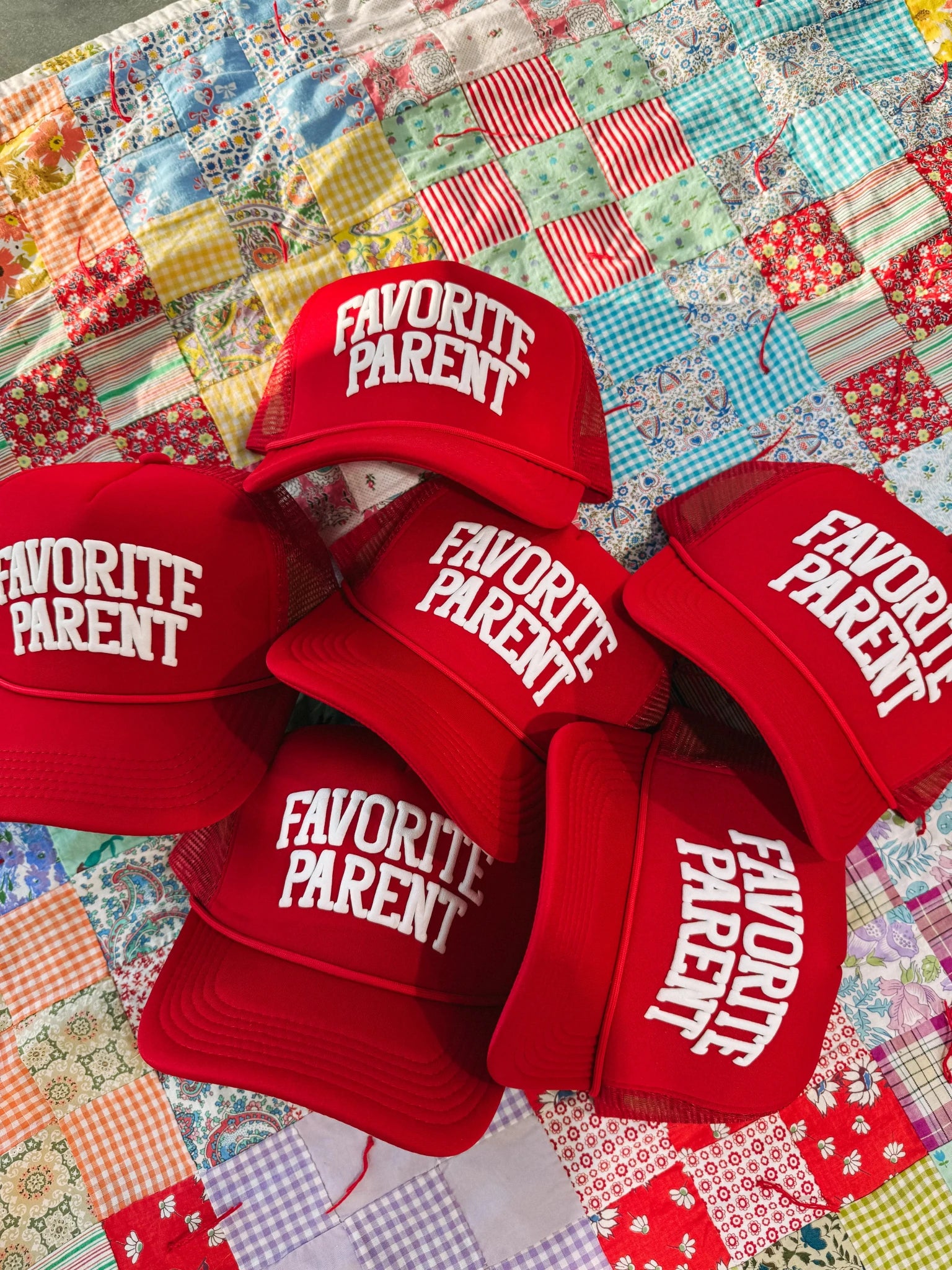 Red Favorite Parent Trucker Hat - Southern Soule Designs
