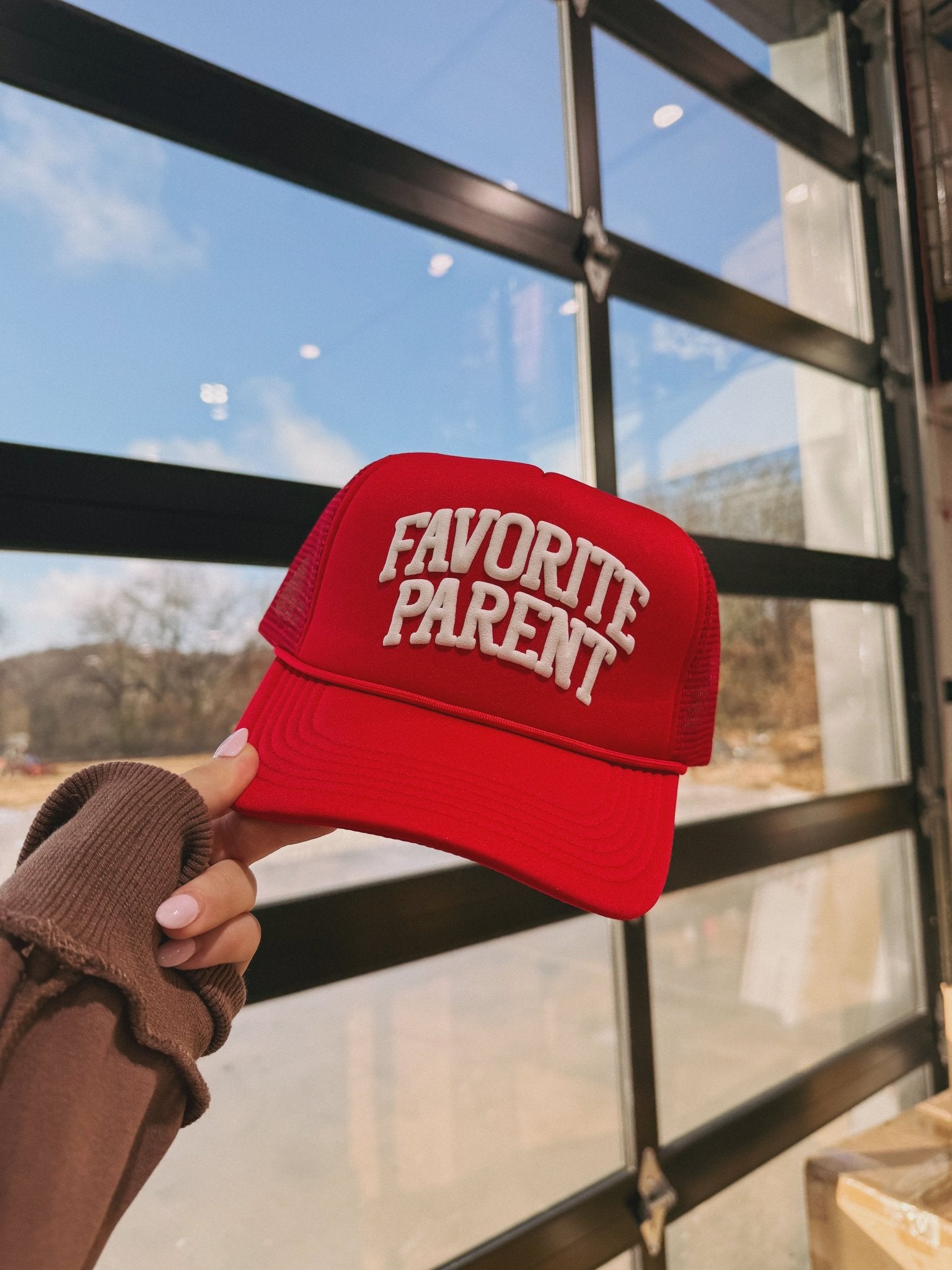 Red Favorite Parent Trucker Hat - Southern Soule Designs