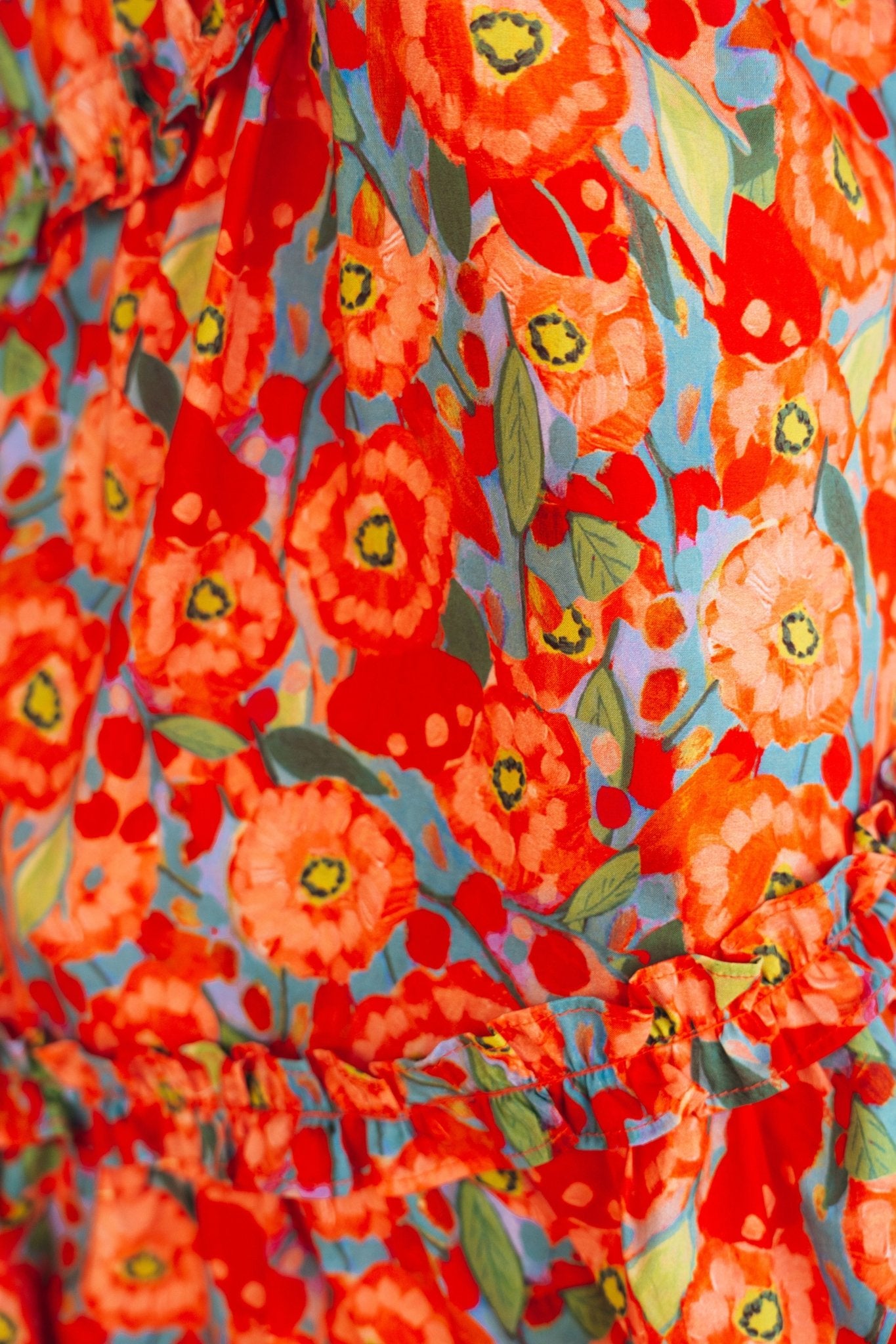 Red Floral Ruffle Mini Dress D - 10393 - H - 1 - Southern Soule Designs