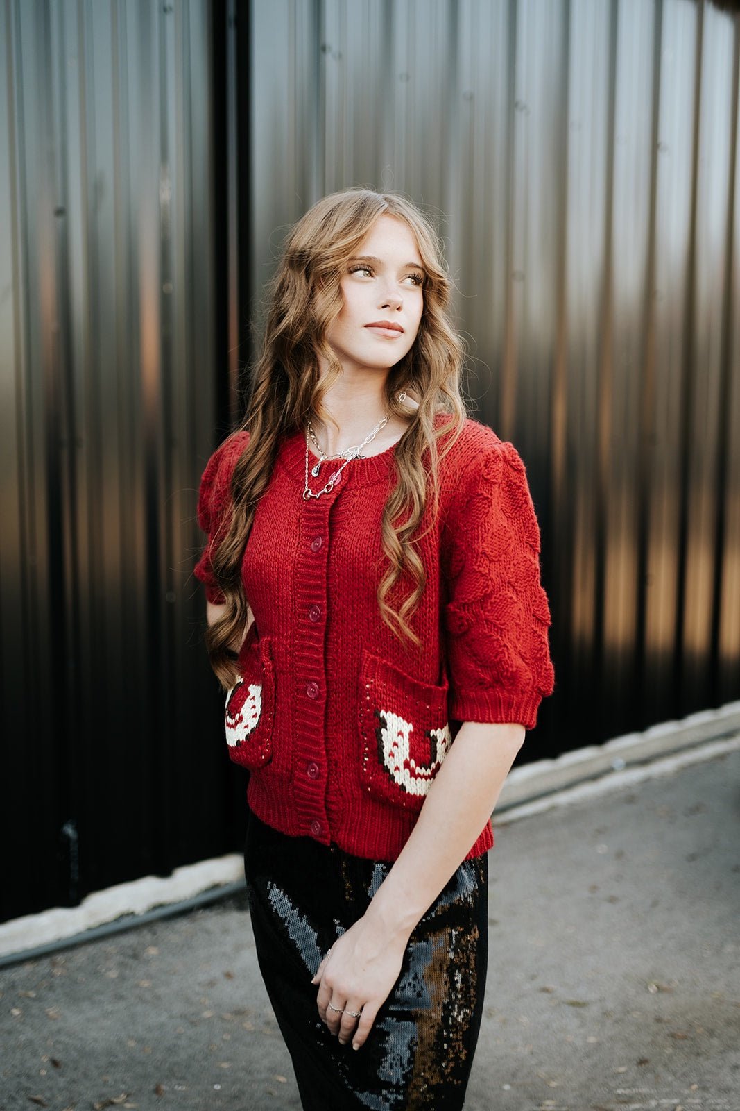 Red Horse Knit Cardigan BRW3743 - 1 - Southern Soule Designs