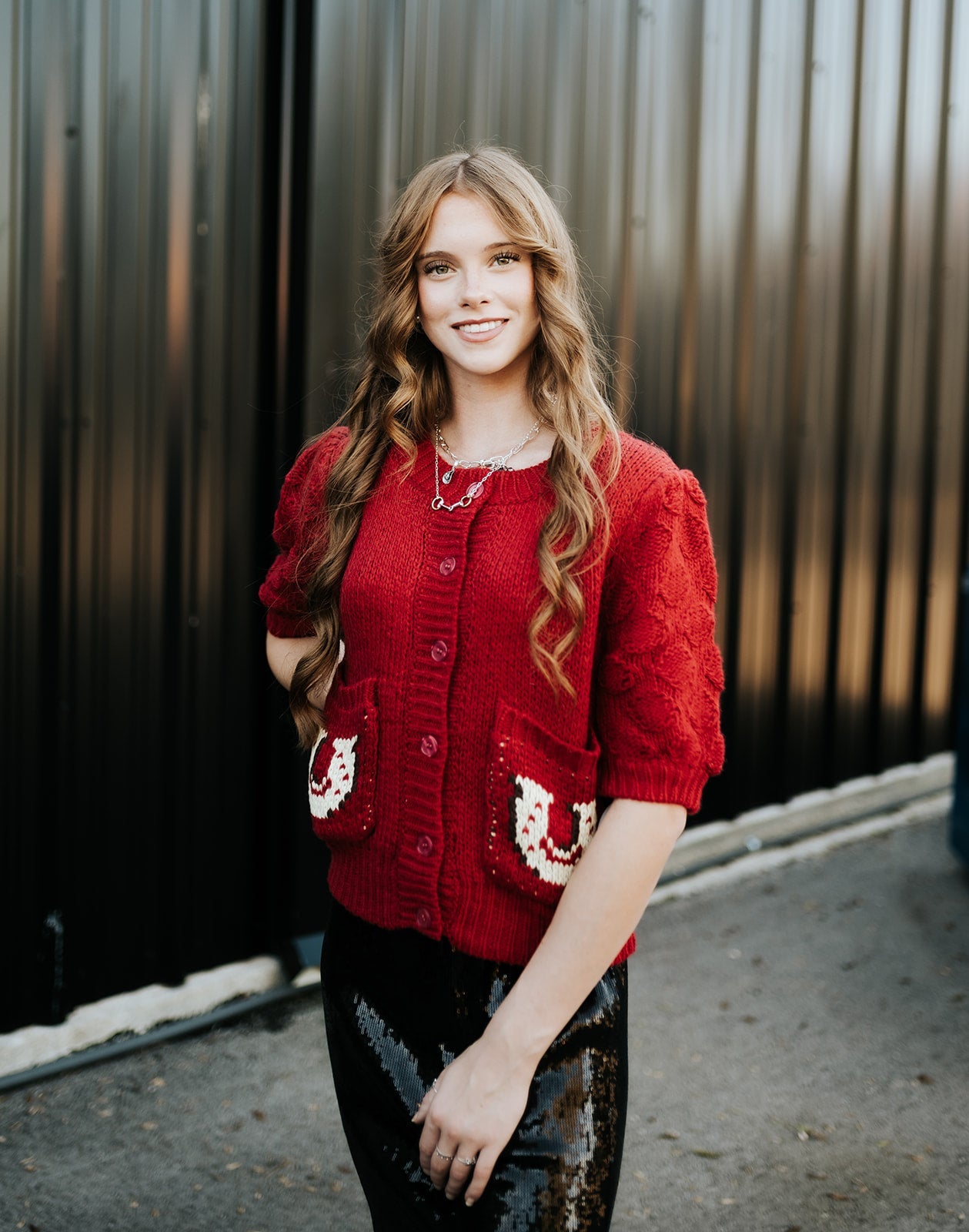 Red Horse Knit Cardigan BRW3743 - 1 - Southern Soule Designs