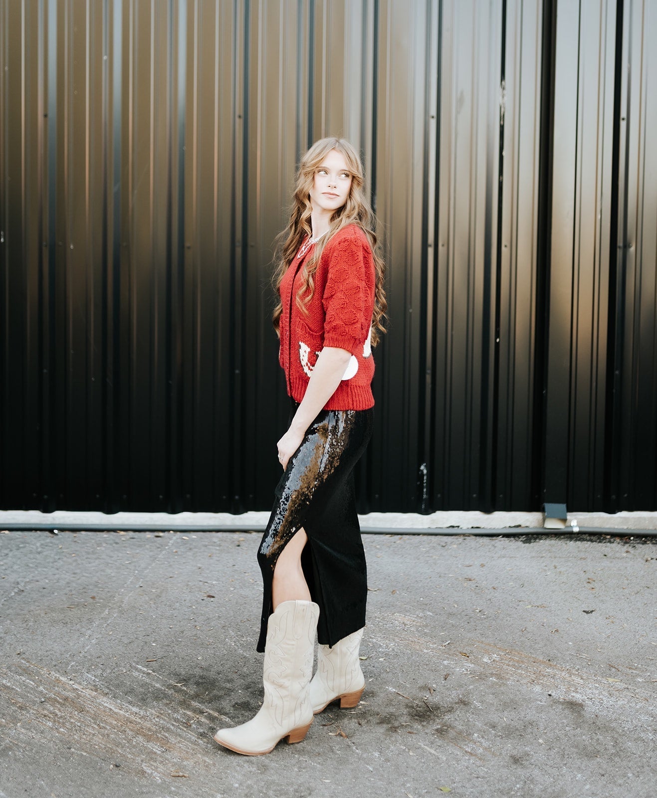 Red Horse Knit Cardigan BRW3743 - 1 - Southern Soule Designs