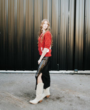 Red Horse Knit Cardigan BRW3743 - 1 - Southern Soule Designs