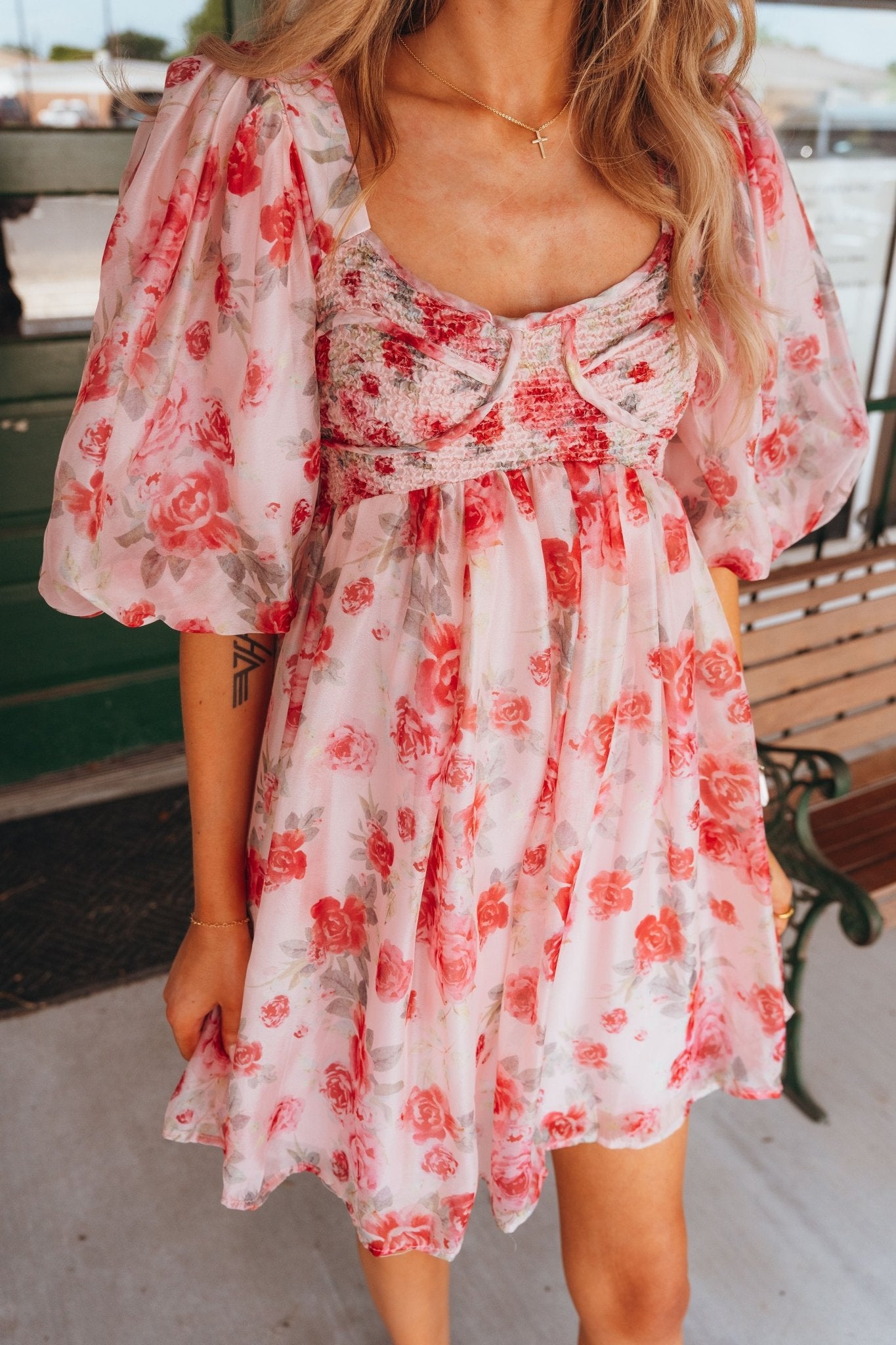 Red Leah Mini dress S1498D - Southern Soule Designs