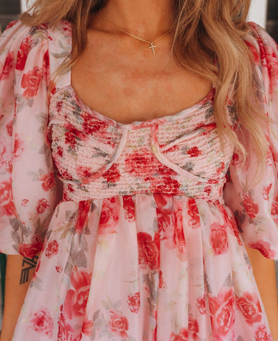 Red Leah Mini dress S1498D - Southern Soule Designs