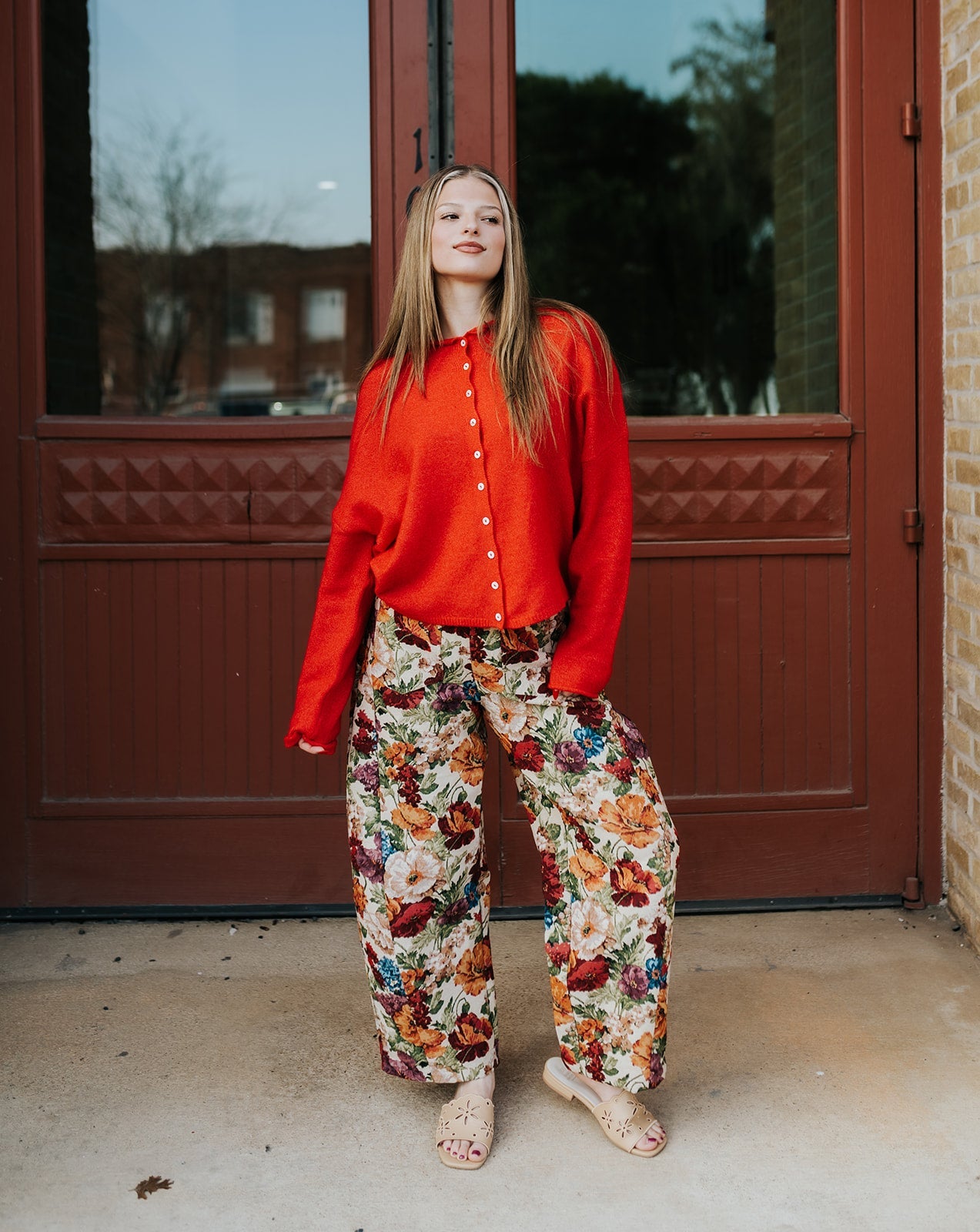 Red Lightweight Cardigan TBW237 - Southern Soule Designs