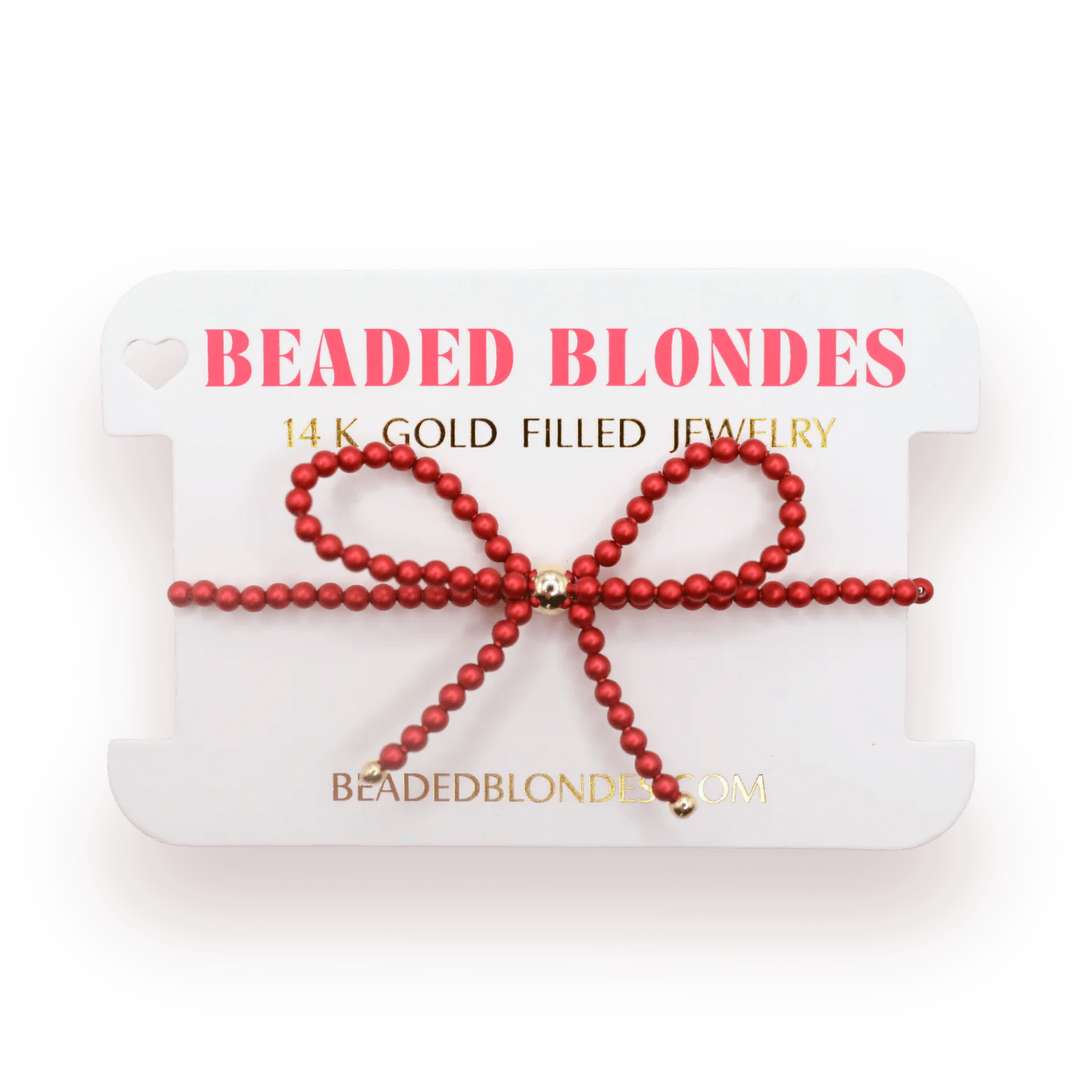 Red Pearl Beaded Bow Bracelet - Southern Soule Designs