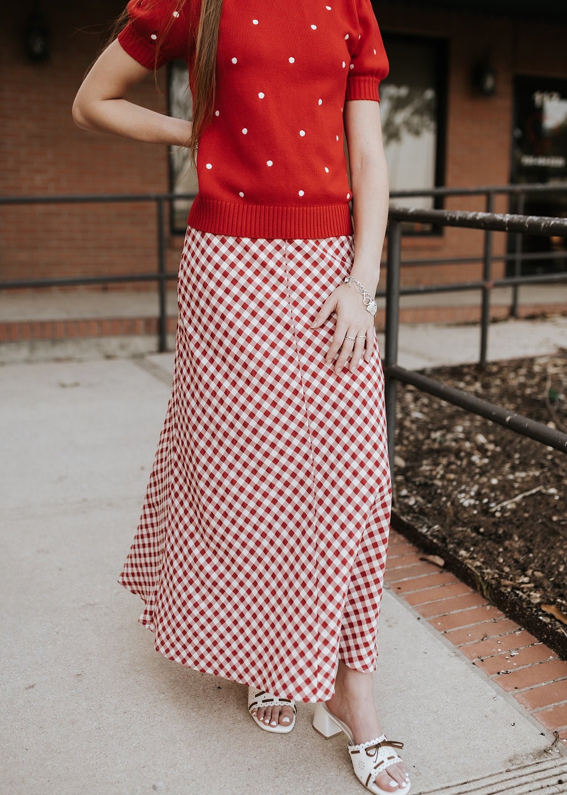 Red Plaid Maxi Skirt TBS14258 - Southern Soule Designs