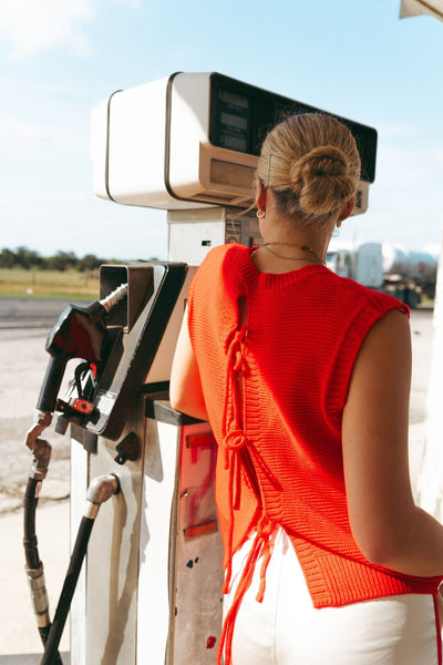 Red Sleeveless Knit Top BMW7600 - Southern Soule Designs