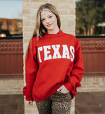 Red Texas Mock Neck Sweatshirt IT2594E - Southern Soule Designs